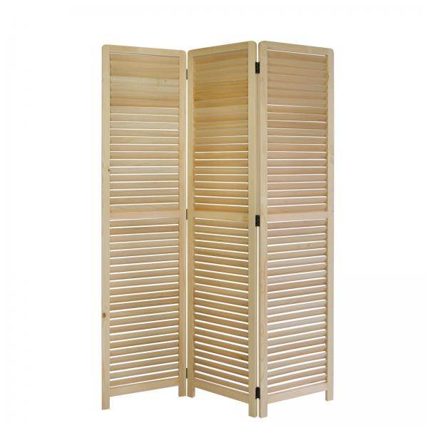 3 fach Paravent Raumteiler Trennwand Holz natur - Palo24
