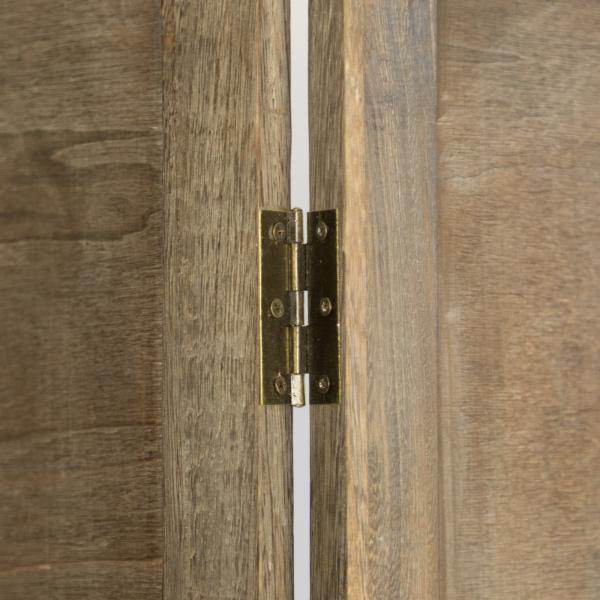 4 fach Paravent Holz Raumteiler braun - Palo24