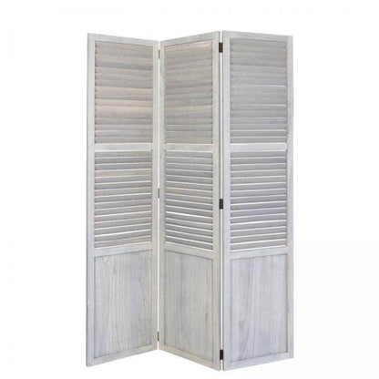 3 fach Paravent Raumteiler 045 Holz grau - Palo24