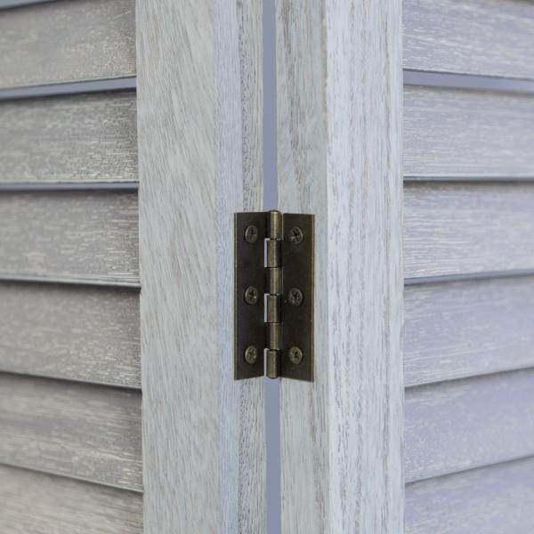 3 fach Paravent Raumteiler 045 Holz grau - Palo24