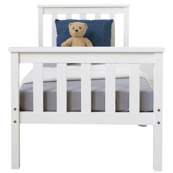 Juniorbett Kinderbett Jugendbett Holzbett Bettgestell 70x140 weiss Holzbett - Palo24