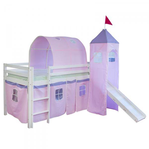 Tunnel für Hochbetten Bettzelt Bettdach Spieltunnel Höhle Kinderbett Pink - Palo24