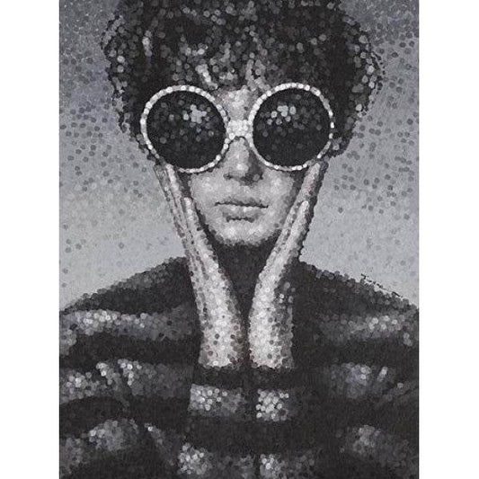 Wandbild Ölbild Frau mit Sonnenbrille 90x120 cm - Palo24