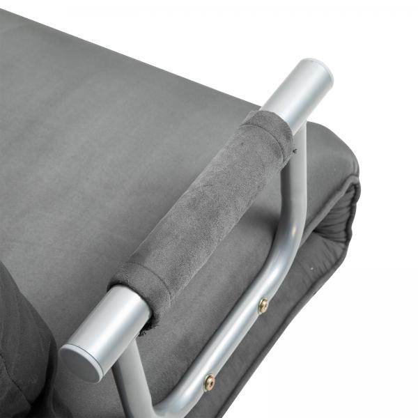2er-Sofa mit Schlaffunktion, Schlafsofa mit Verstellbarer Rückenlehne Grau - Palo24