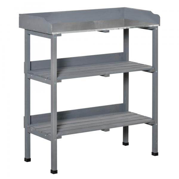Pflanztisch Gärtnertisch Blumentisch mit Metall Arbeitsfläche - Palo24