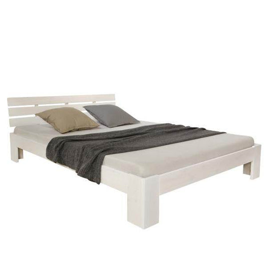 Doppelbett Holzbett Futonbett 180x200 weiss Kiefer Bettgestell Massivholz - Palo24