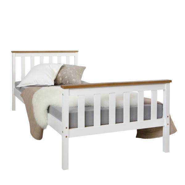 Jugendbett Einzelbett Bettgestell 90x200 weiss Tagesbett Holzbett - Palo24