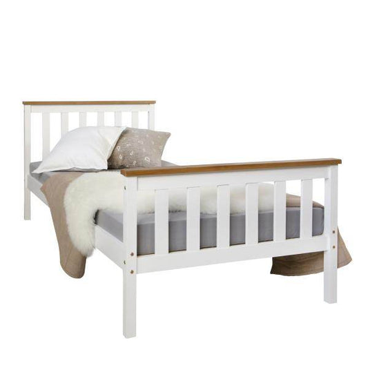 Jugendbett Einzelbett Bettgestell 90x200 weiss Tagesbett Holzbett - Palo24