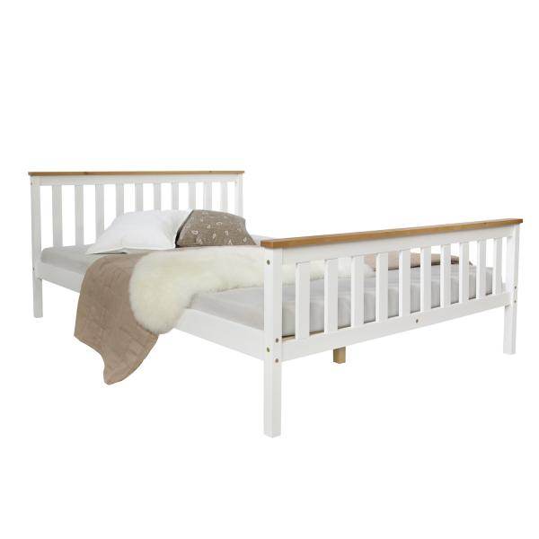Futonbett 140x200 weiss Holzbett Doppelbett - Palo24