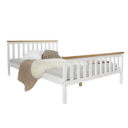 Futonbett 140x200 weiss Holzbett Doppelbett - Palo24