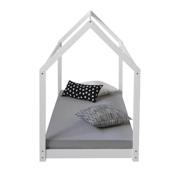 Kinderbett Kinderhaus Spielbett Hausbett Holzbett weiss 90 x 200cm - Palo24
