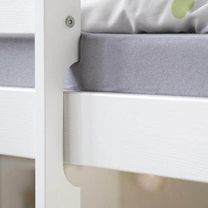 Hochbett Kinderbett 90x200 weiss Schreibtisch Spielbett - Palo24
