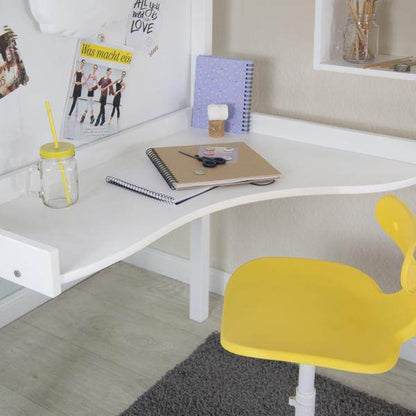 Hochbett Kinderbett 90x200 weiss Schreibtisch Spielbett - Palo24