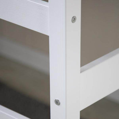 Hochbett Kinderbett 90x200 weiss Schreibtisch Spielbett - Palo24
