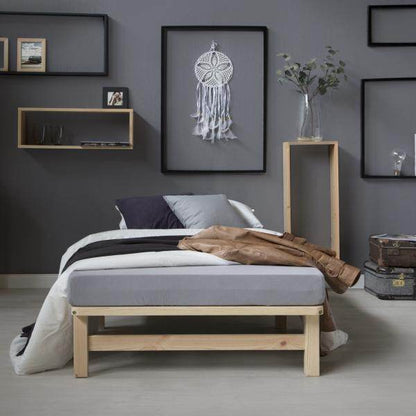 Palettenbett 90x200 cm Massivholzbett Palettenmöbel Bett Holzbett Futonbett - Palo24