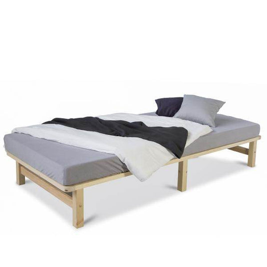 Palettenbett 90x200 cm Massivholzbett Palettenmöbel Bett Holzbett Futonbett - Palo24