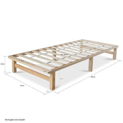 Palettenbett 90x200 cm Massivholzbett Palettenmöbel Bett Holzbett Futonbett - Palo24