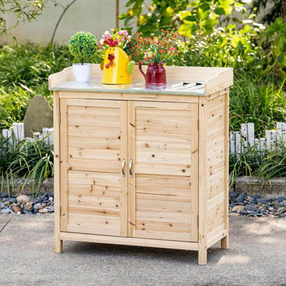 Gartenschrank mit Unterschrank Holz Geräteschrank Geräteschuppen - Palo24