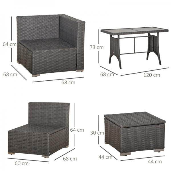 Polyrattan Sitzgarnitur 10 tlg. Sitzgruppe Gartenset Sofagarnitur - Palo24
