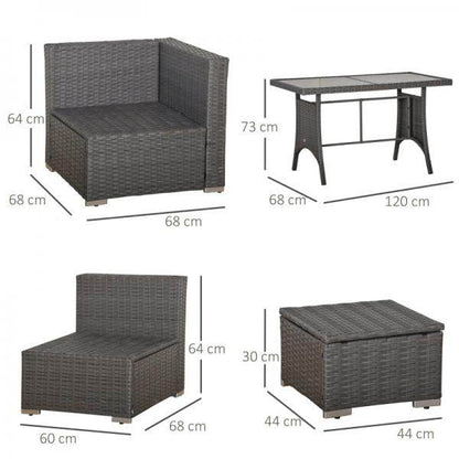 Polyrattan Sitzgarnitur 10 tlg. Sitzgruppe Gartenset Sofagarnitur - Palo24