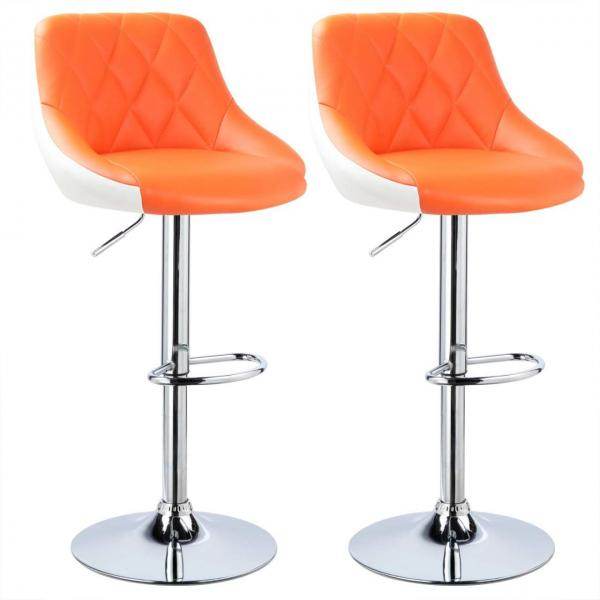 2er-Set Barhocker zweifarbig Modell Marc Orange+weiss - Palo24