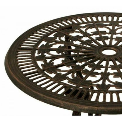 Tisch LUGANO 70cm rund, Aluguss bronze antik - Palo24