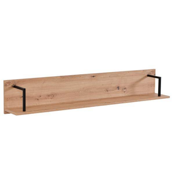 Wandregal Hängeregal Holzregal Metall Schwarz Natur Industrial Style Küchenregal - Palo24