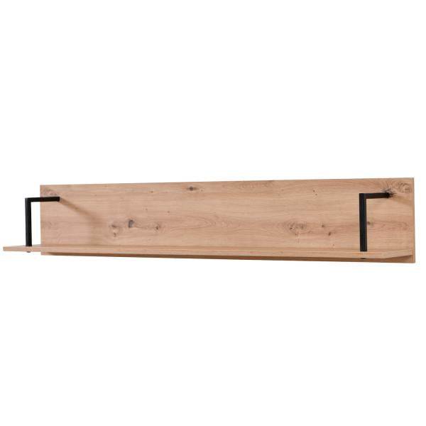 Wandregal Hängeregal Holzregal Metall Schwarz Natur Industrial Style Küchenregal - Palo24