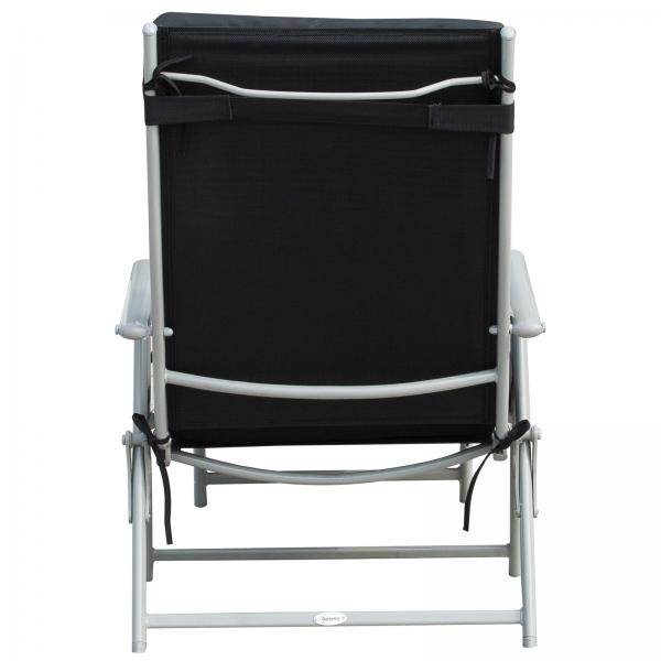 Sonnenliege Strandliege Gartenliege 7-stufig Verstellbar Klappbar Metall Schwarz - Palo24