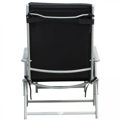 Sonnenliege Strandliege Gartenliege 7-stufig Verstellbar Klappbar Metall Schwarz - Palo24