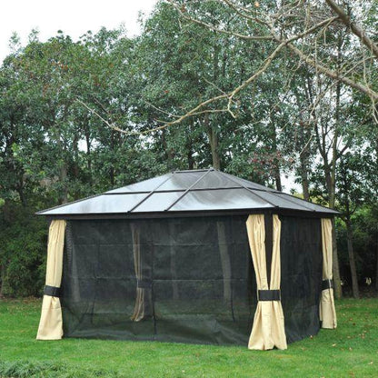 Pavillon Garten Luxus 4,3 x 3,6 m Braun Schwarz - Palo24