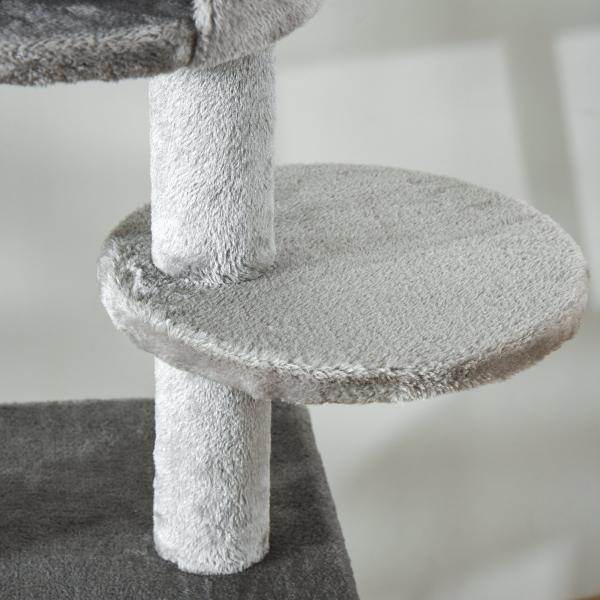 Kratzbaum Deckenhoch Katzenbaum mit Spielbaum Sisal 225-255 höhenverstellbar - Palo24