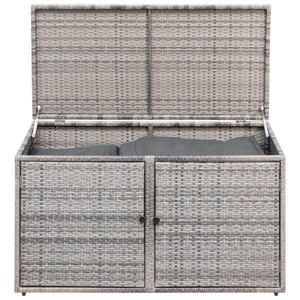 Auflagenbox RIVA, Metall + Polyrattan grau, 120x64cm - Palo24