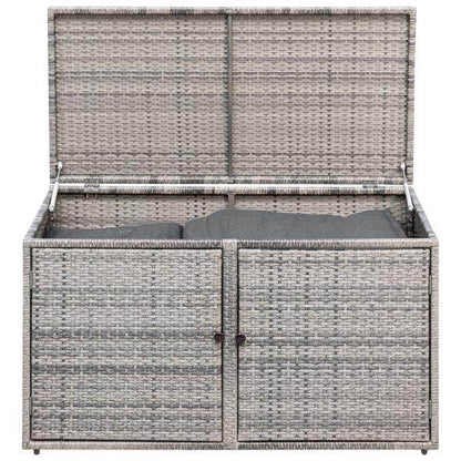 Auflagenbox RIVA, Metall + Polyrattan grau, 120x64cm - Palo24