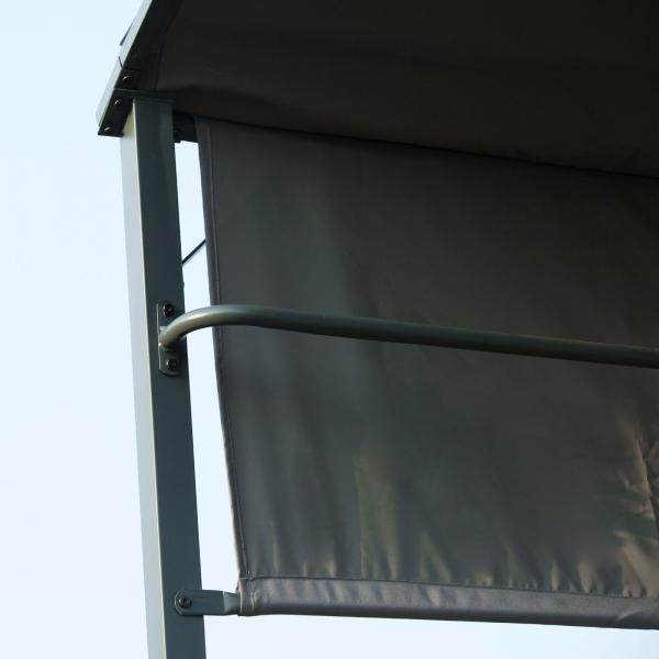 Grillpavillon BBQ-Pavillon mit 2 Ablagen Flammschutzdach Polyester Schwarz - Palo24