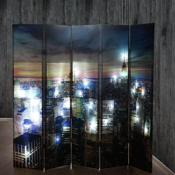 LED-Paravent Trennwand Raumteiler New York, Timer, netzbetrieben 180x200cm, 30 LEDs - Palo24