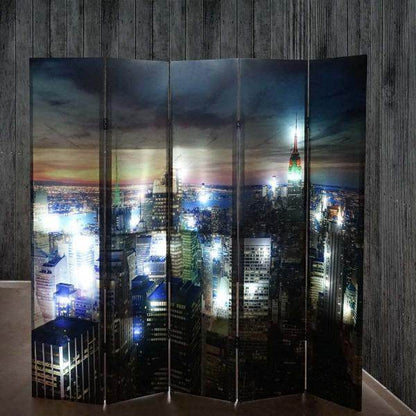 LED-Paravent Trennwand Raumteiler New York, Timer, netzbetrieben 180x200cm, 30 LEDs - Palo24