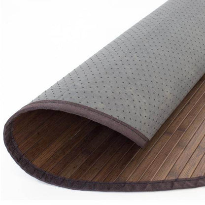 Bambusmatte Bambusteppich 180 cm Rund Dunkelbraun Bambus Läufer Vorleger - Palo24
