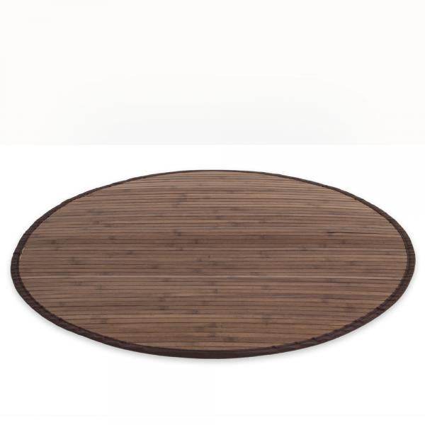 Bambusmatte Bambusteppich 150 cm rund dunkelbraun Bambus Teppich - Palo24