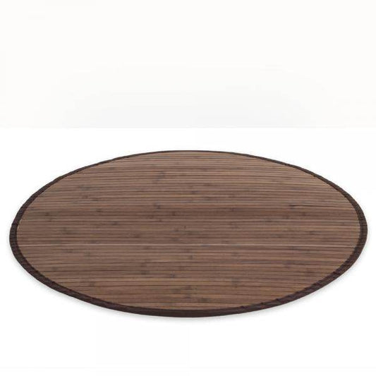 Bambusmatte Bambusteppich 150 cm rund dunkelbraun Bambus Teppich - Palo24