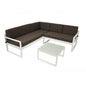 Lounge Set ARESE, Aluminium weiss, Polster dunkelgrau - Palo24