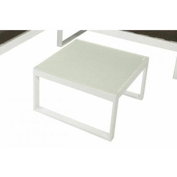 Lounge Set ARESE, Aluminium weiss, Polster dunkelgrau - Palo24