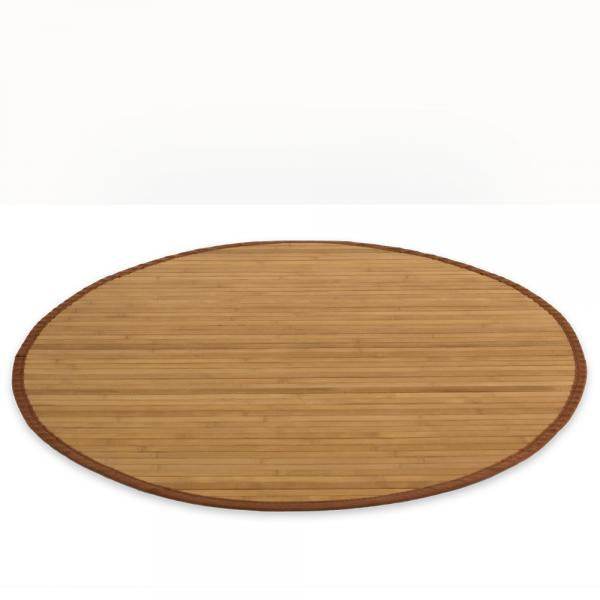 Bambusmatte Bambusteppich 120 cm rund braun Bambus Teppich - Palo24