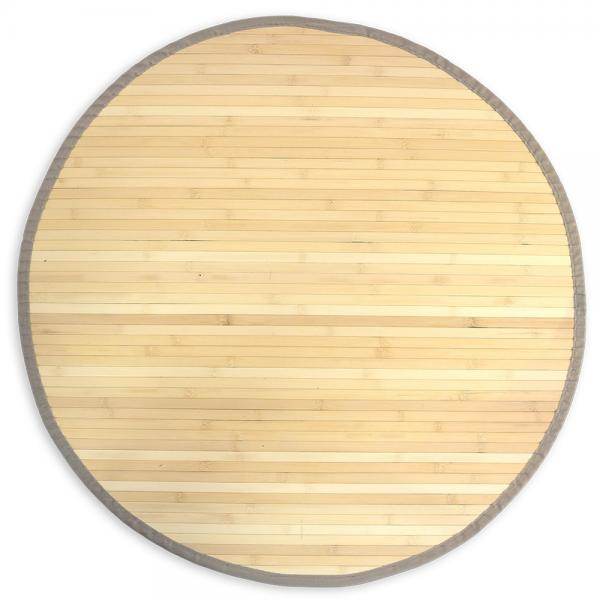 Bambusmatte Bambusteppich 90 cm rund natur Bambus Teppich - Palo24