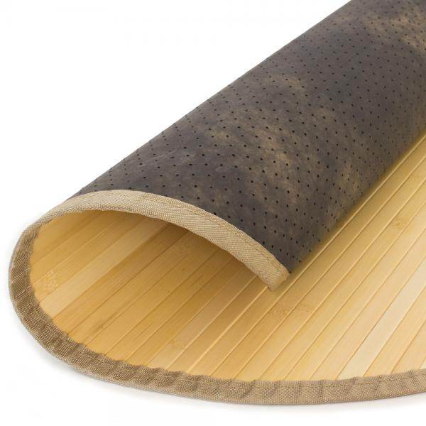 Bambusmatte Bambusteppich 90 cm rund natur Bambus Teppich - Palo24