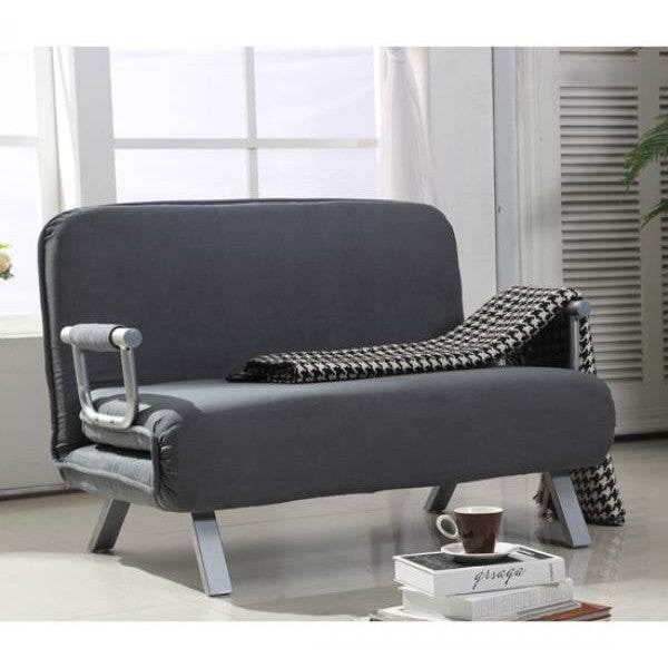 2er-Sofa mit Schlaffunktion, Schlafsofa mit Verstellbarer Rückenlehne Grau - Palo24