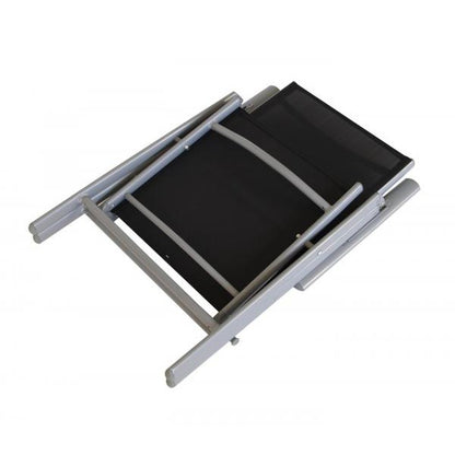 Garnitur Sitzgruppe SORANO 5-teilig mit Tisch 70x125cm, Aluminium + Polywood + Kunstgewebe schwarz - Palo24