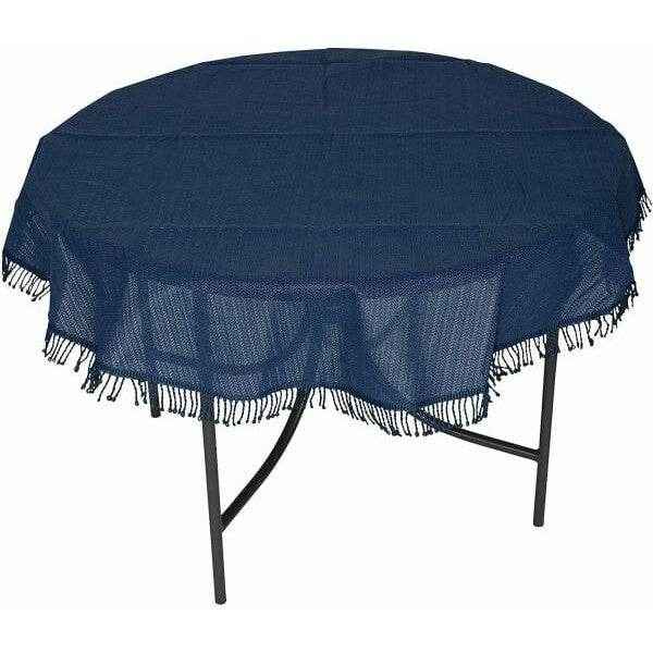 Tischdecke aus Kunststoff 160cm rund, blau, wetterfest