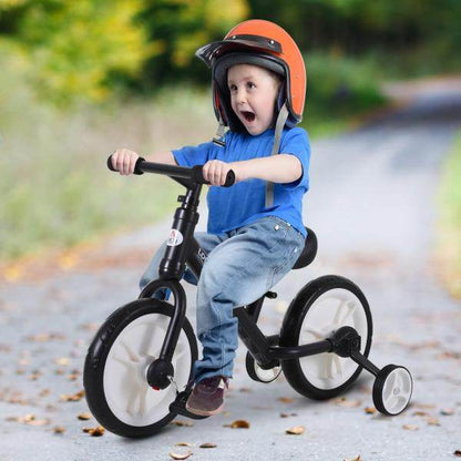 Laufrad Kinderfahrrad Lauflernrad 2-in-1 Stützräder Pedale 2-5 Jahre PP Schwarz - Palo24