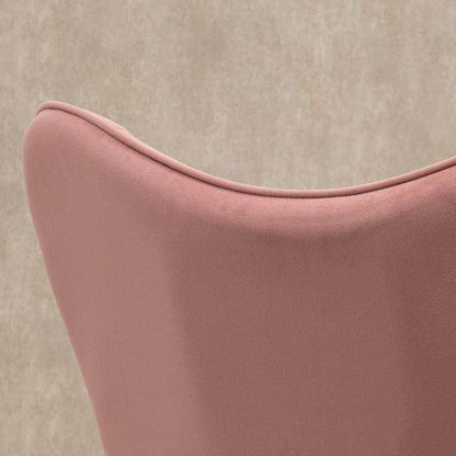 Schaukelstuhl Relax Sessel Samt Rosa+Natur - Palo24